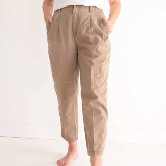 Vintage Northern Reflections Brown Paper Bag Waist Pants Size 7/8 - Picture 2 of 10